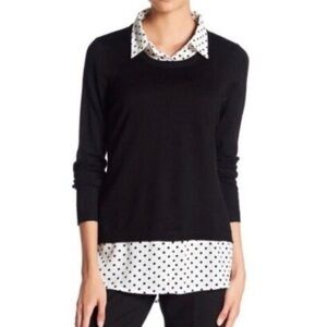 Polka Dot Twofer Sweater - Women’s